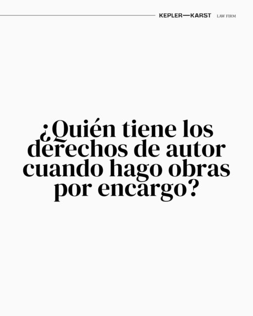 🎨 Obras por encargo en España

Lo que debes saber: 
1. No hay cesión automática.
3. Los derechos siguen siendo del autor/a, salvo pacto en contrario.
2. El cliente compra el soporte material, no los derechos de explotación.

¿Tienes dudas sobre tu encargo? ¡Escríbenos!
